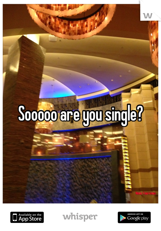 Sooooo are you single?