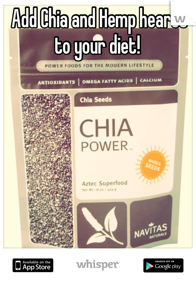 Add Chia and Hemp hearts to your diet! 