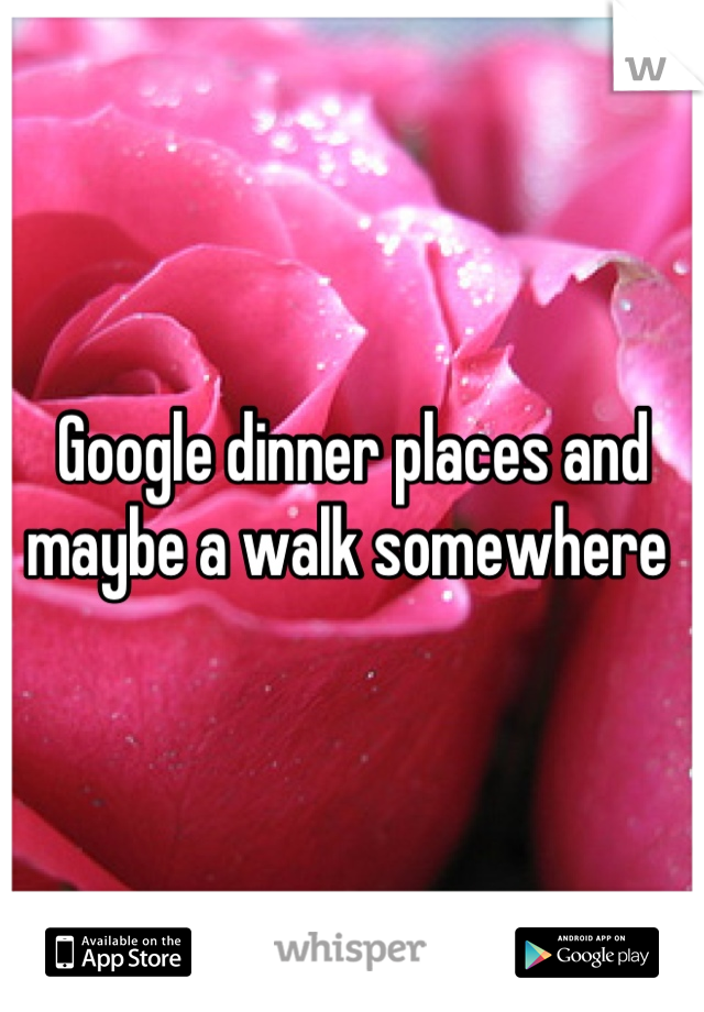 Google dinner places and maybe a walk somewhere 