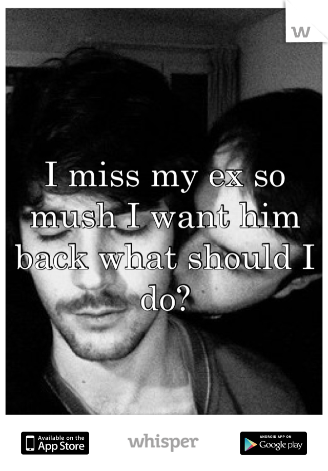I miss my ex so mush I want him back what should I do?