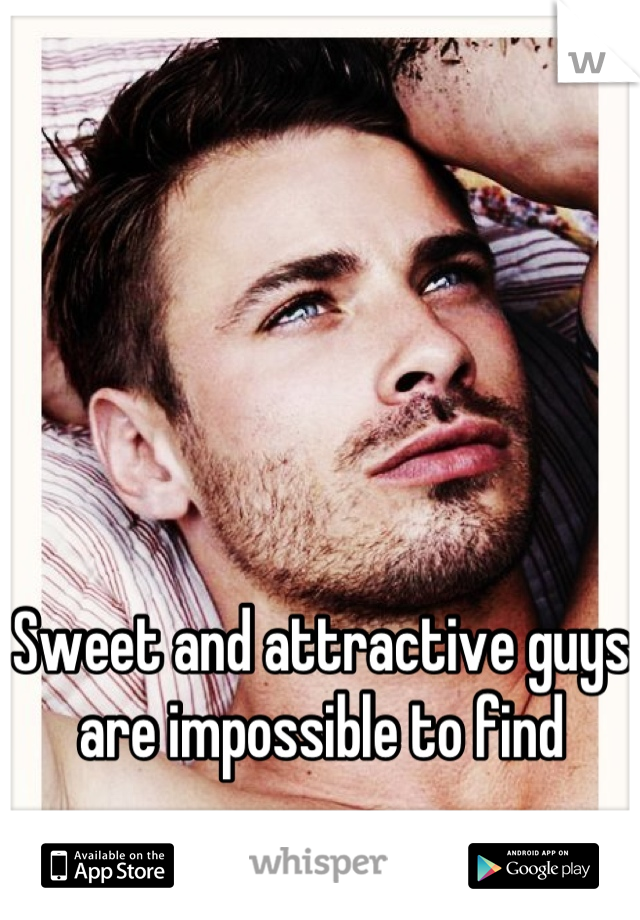 Sweet and attractive guys are impossible to find