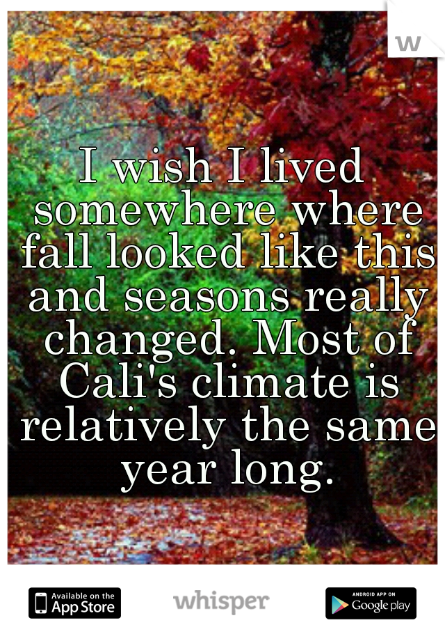I wish I lived somewhere where fall looked like this and seasons really changed. Most of Cali's climate is relatively the same year long.