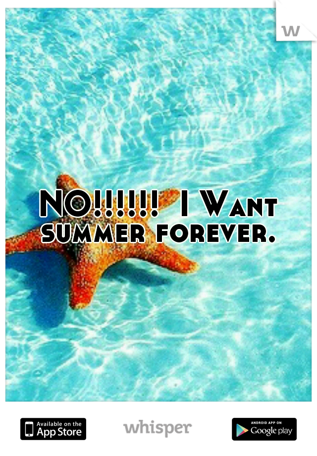 NO!!!!!!  I Want summer forever. 