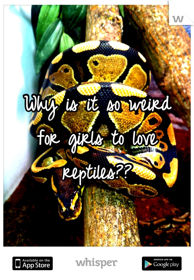 Why is it so weird
for girls to love
reptiles??