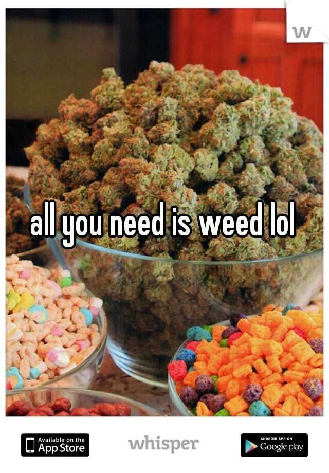 all you need is weed lol