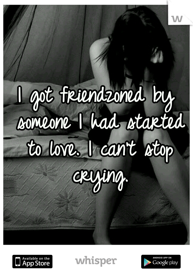 I got friendzoned by someone I had started to love. I can't stop crying.