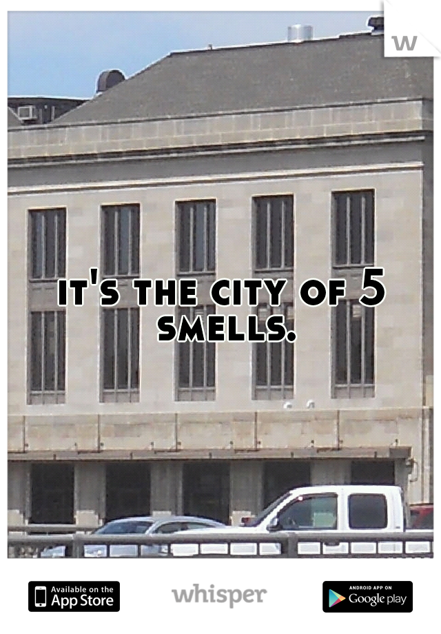 it's the city of 5 smells.