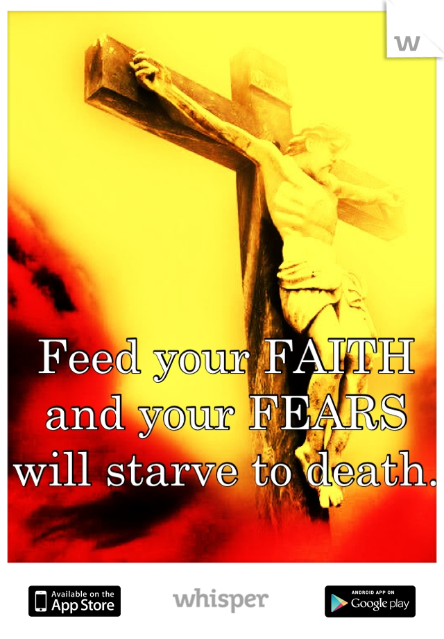 Feed your FAITH and your FEARS will starve to death.