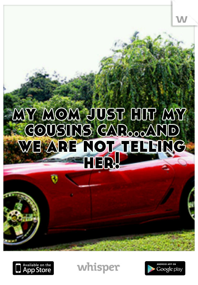 my mom just hit my cousins car...and we are not telling her!