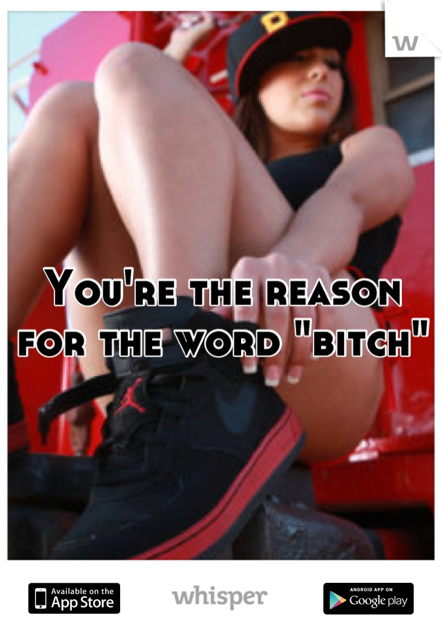 You're the reason for the word "bitch"