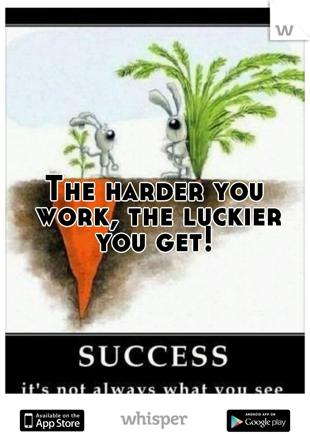 The harder you work, the luckier you get! 