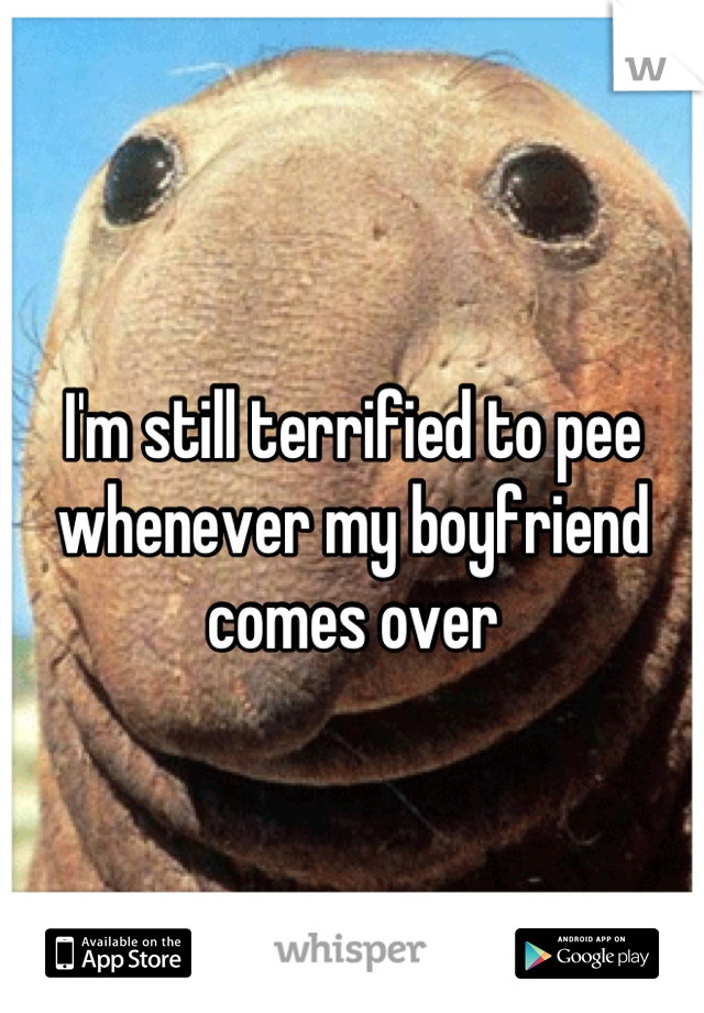 I'm still terrified to pee whenever my boyfriend comes over