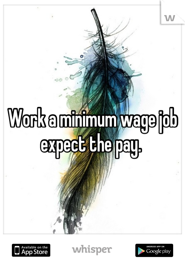 Work a minimum wage job expect the pay. 