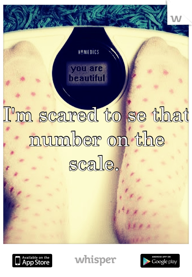 I'm scared to se that number on the scale. 