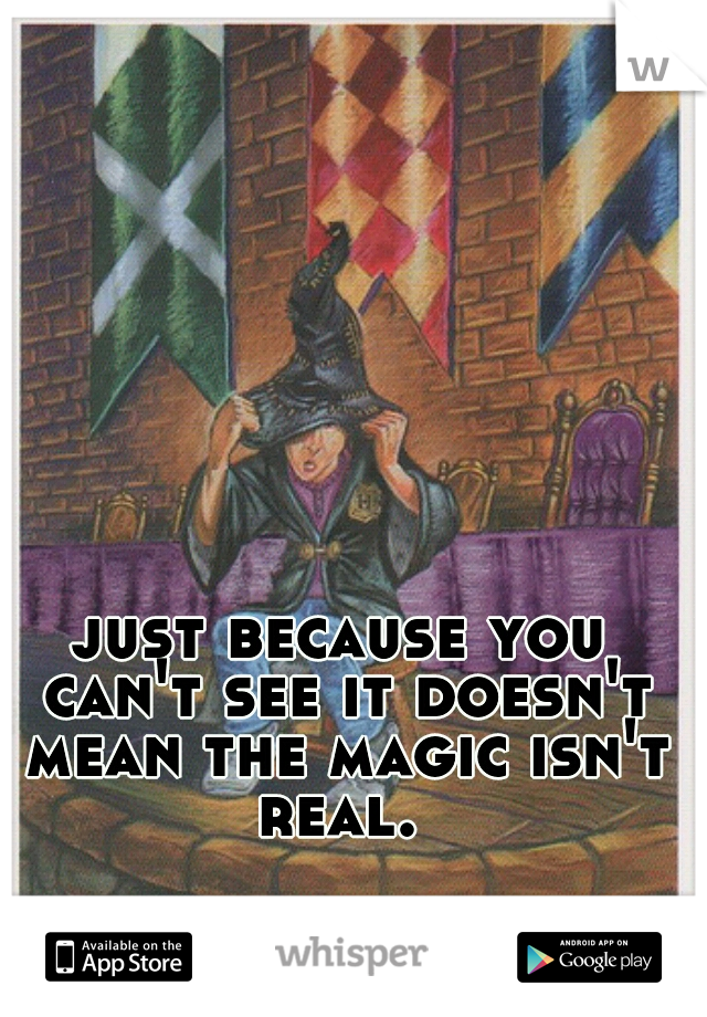 just because you can't see it doesn't mean the magic isn't real. 