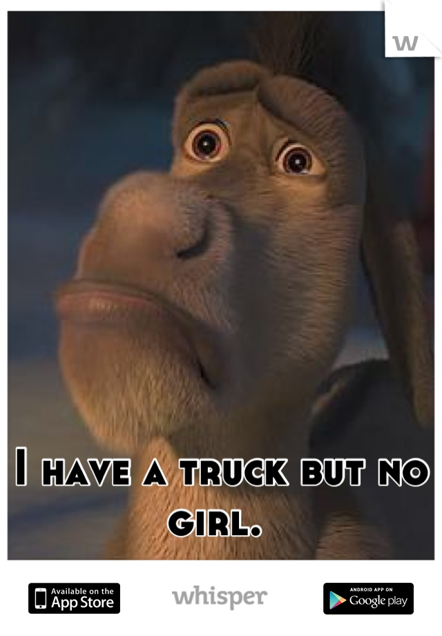 I have a truck but no girl. 