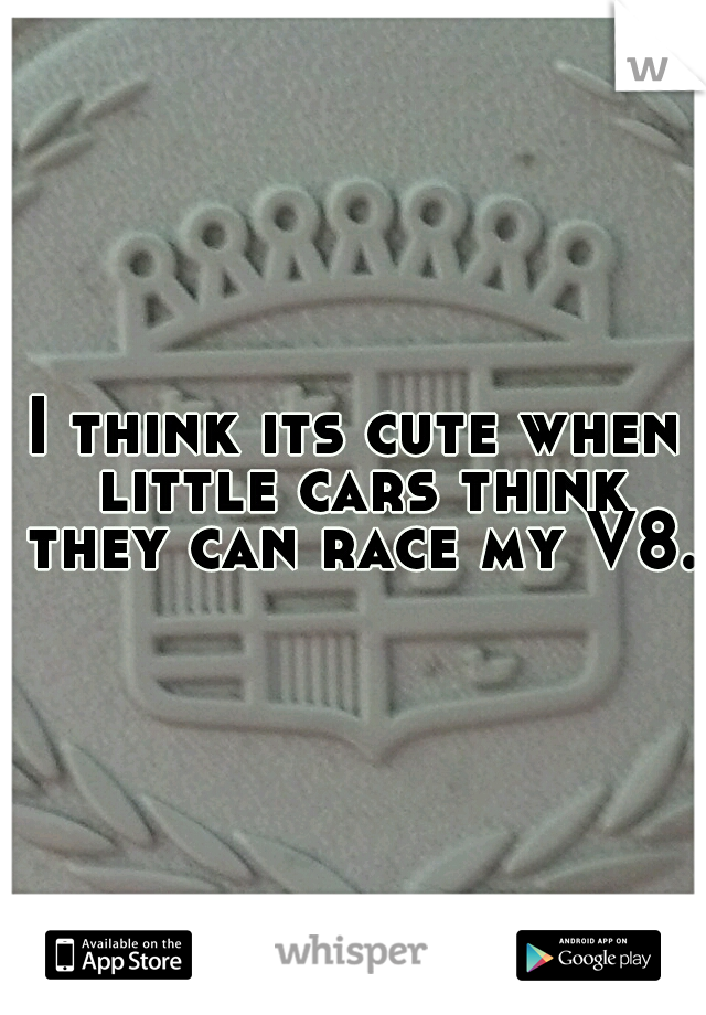 I think its cute when little cars think they can race my V8.