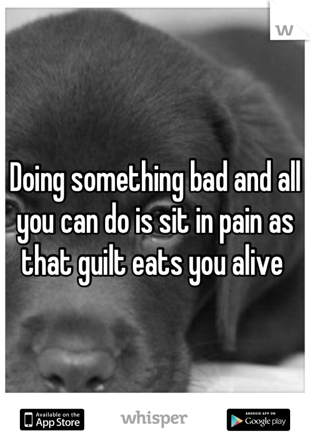 Doing something bad and all you can do is sit in pain as that guilt eats you alive 