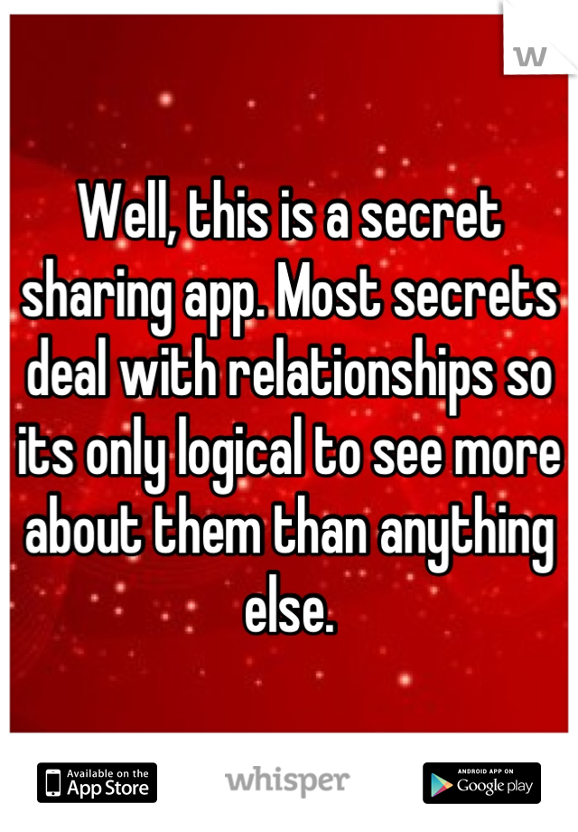 Well, this is a secret sharing app. Most secrets deal with relationships so its only logical to see more about them than anything else.