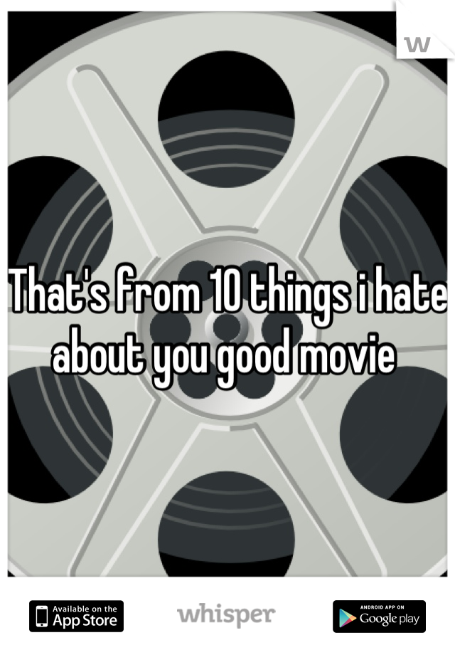 That's from 10 things i hate about you good movie 