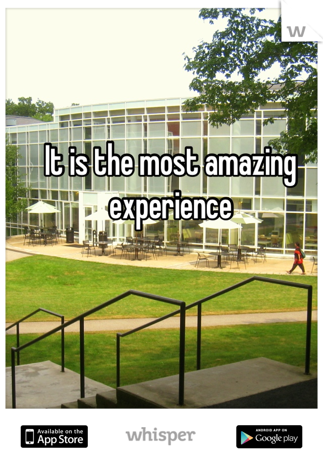 It is the most amazing experience