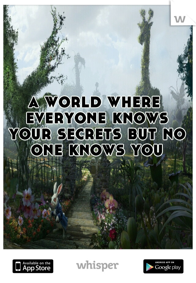 a world where everyone knows your secrets but no one knows you