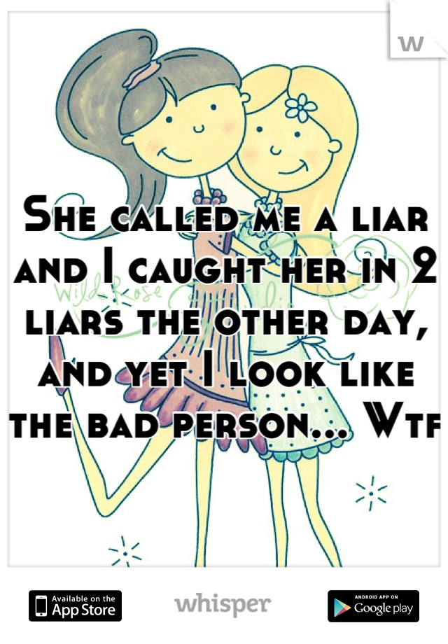 She called me a liar and I caught her in 2 liars the other day, and yet I look like the bad person... Wtf