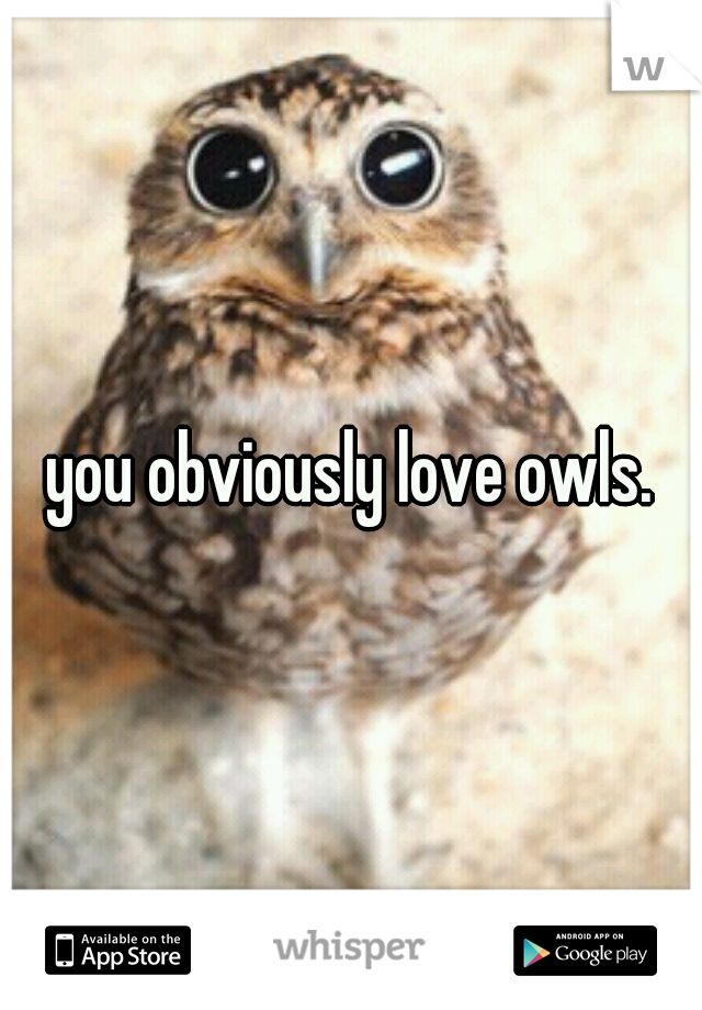 you obviously love owls.