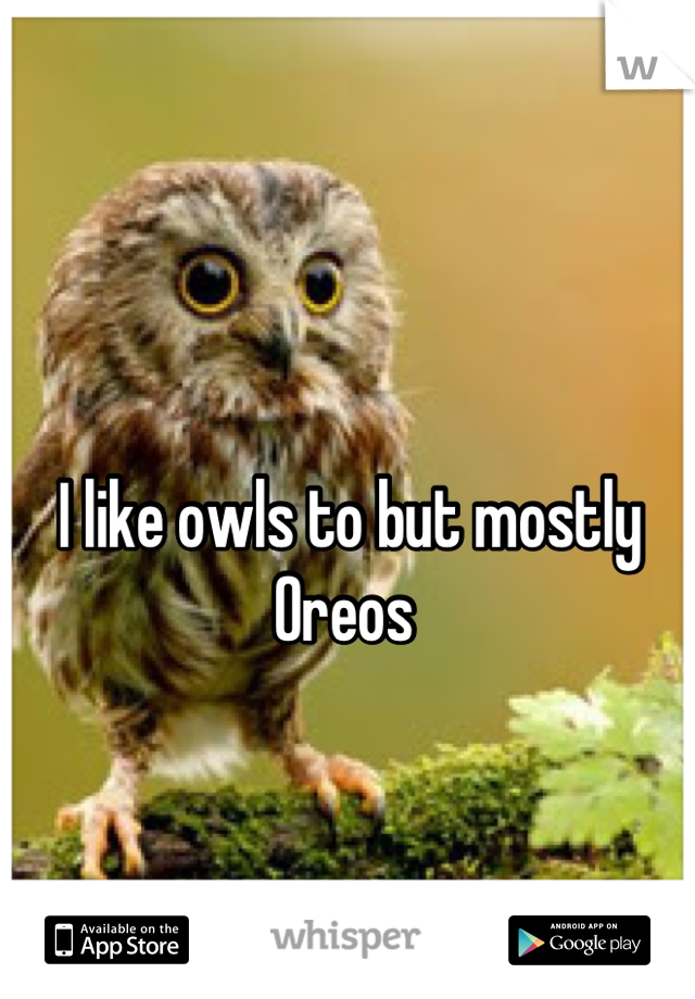 I like owls to but mostly Oreos 