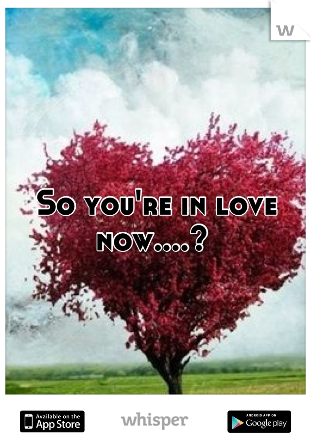 So you're in love now....? 