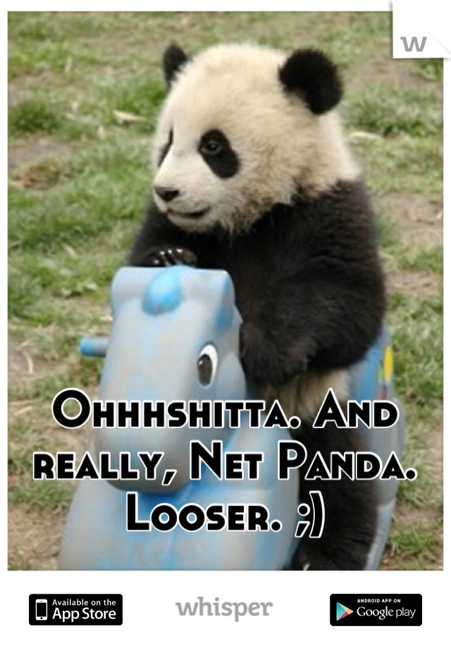 Ohhhshitta. And really, Net Panda.
Looser. ;)