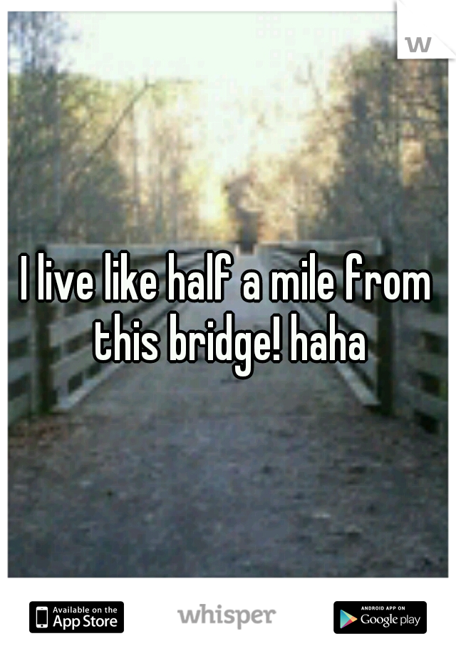 I live like half a mile from this bridge! haha