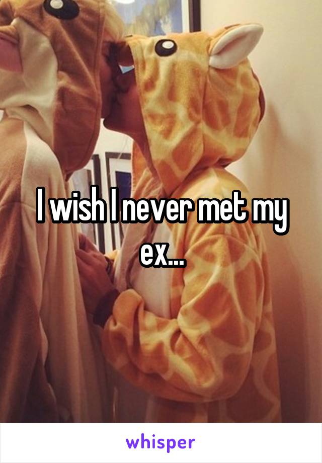 I wish I never met my ex...
