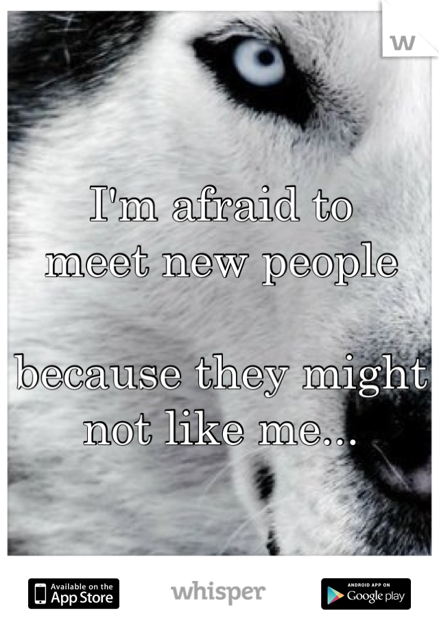 I'm afraid to
meet new people

because they might
not like me...