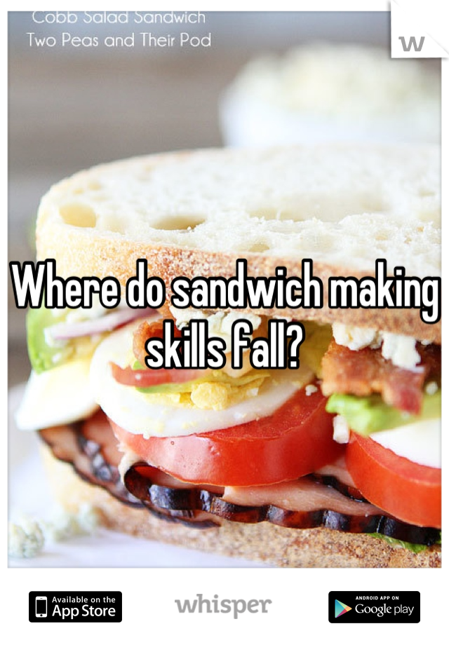 Where do sandwich making skills fall?