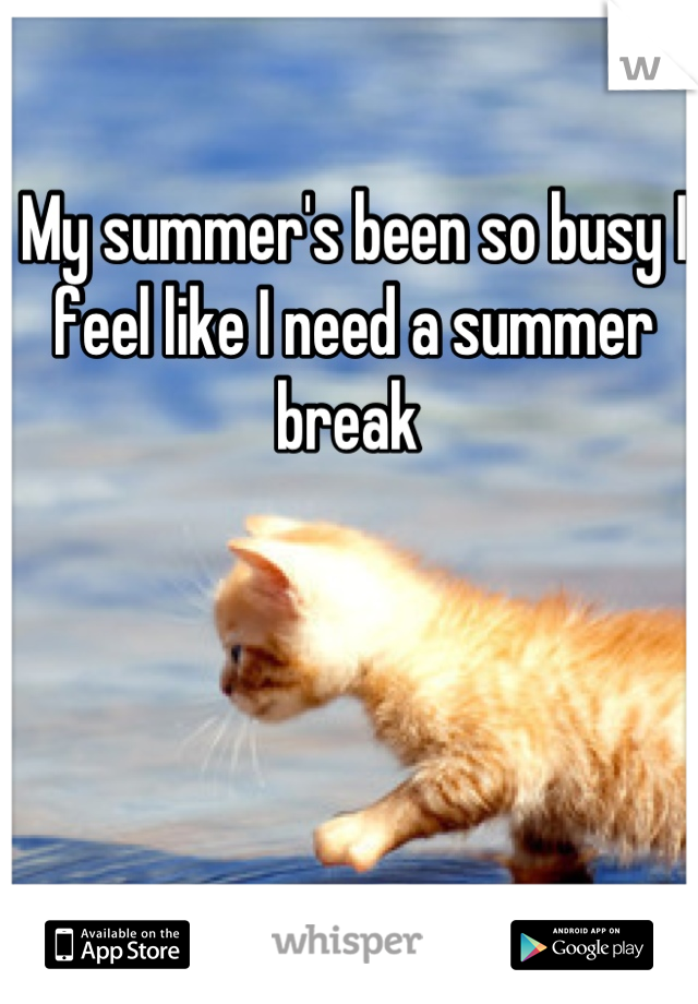 My summer's been so busy I feel like I need a summer break 