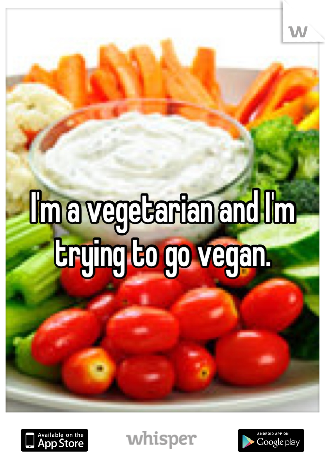 I'm a vegetarian and I'm trying to go vegan.