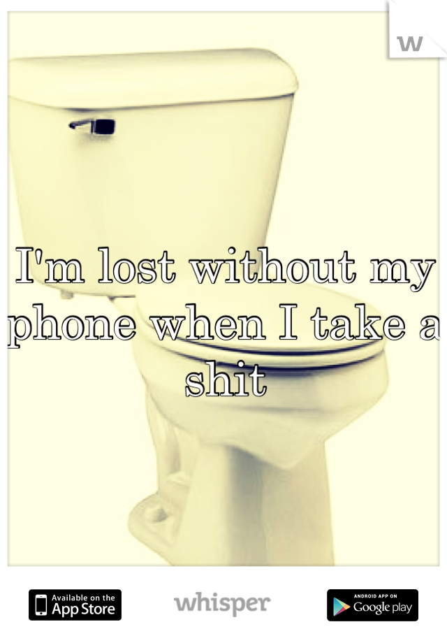 I'm lost without my phone when I take a shit