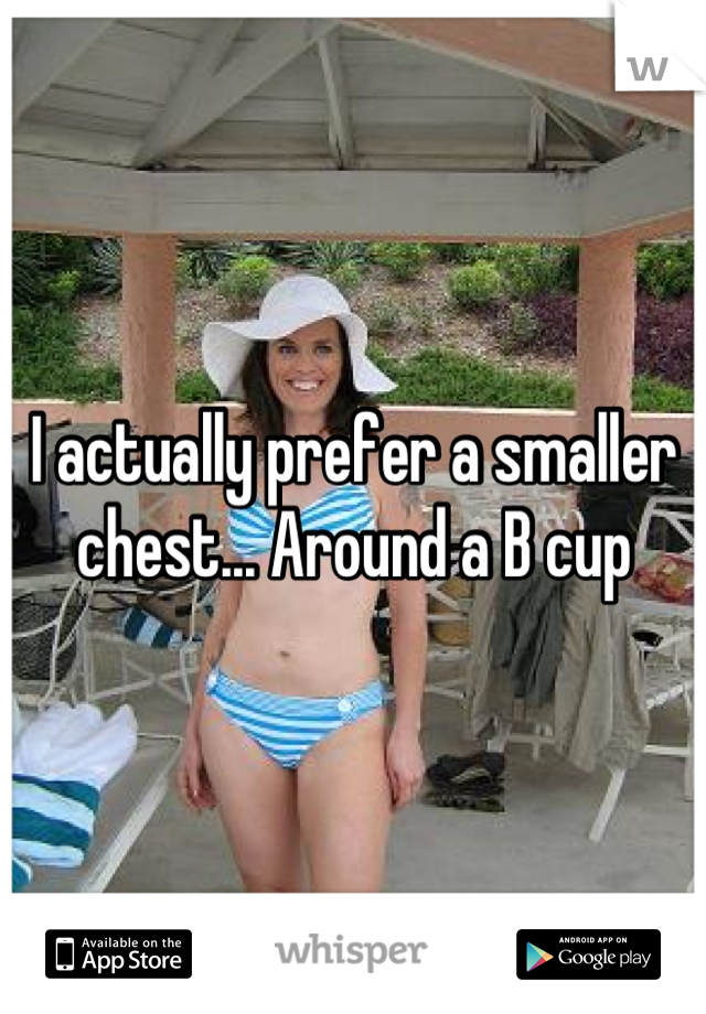 I actually prefer a smaller chest... Around a B cup