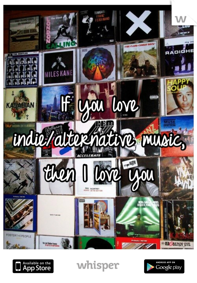 If you love indie/alternative music, then I love you