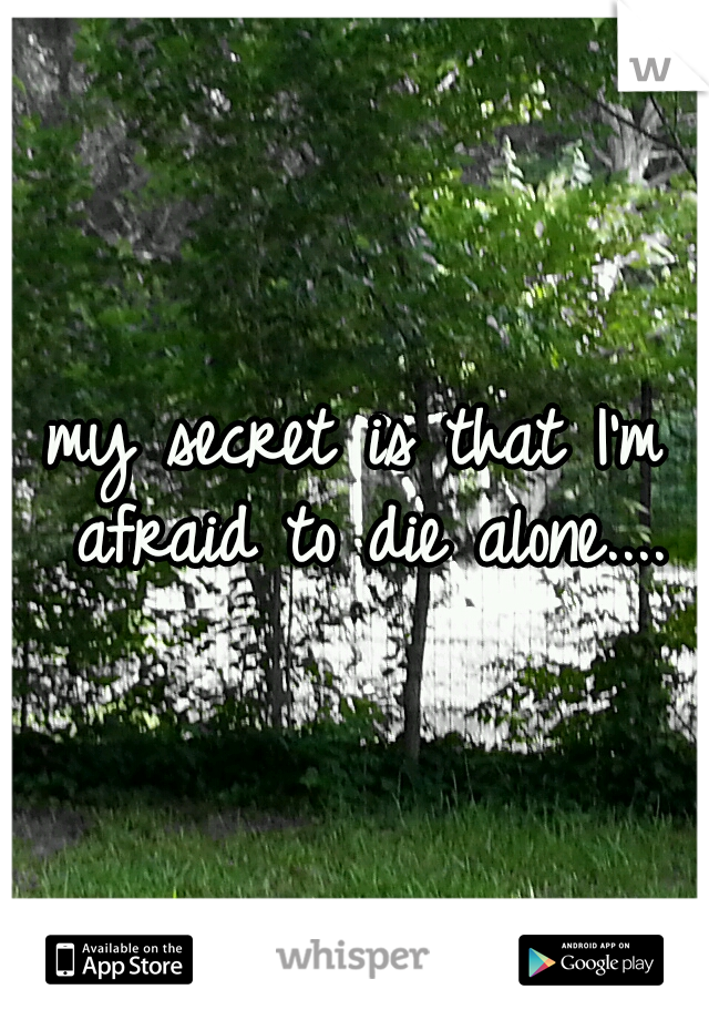 my secret is that I'm afraid to die alone....