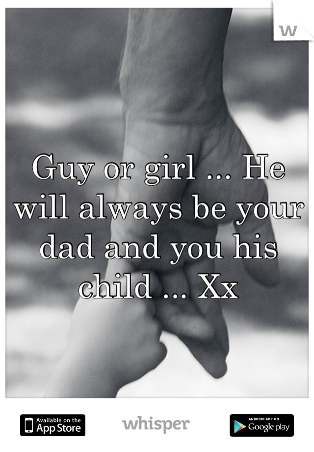 Guy or girl ... He will always be your dad and you his child ... Xx