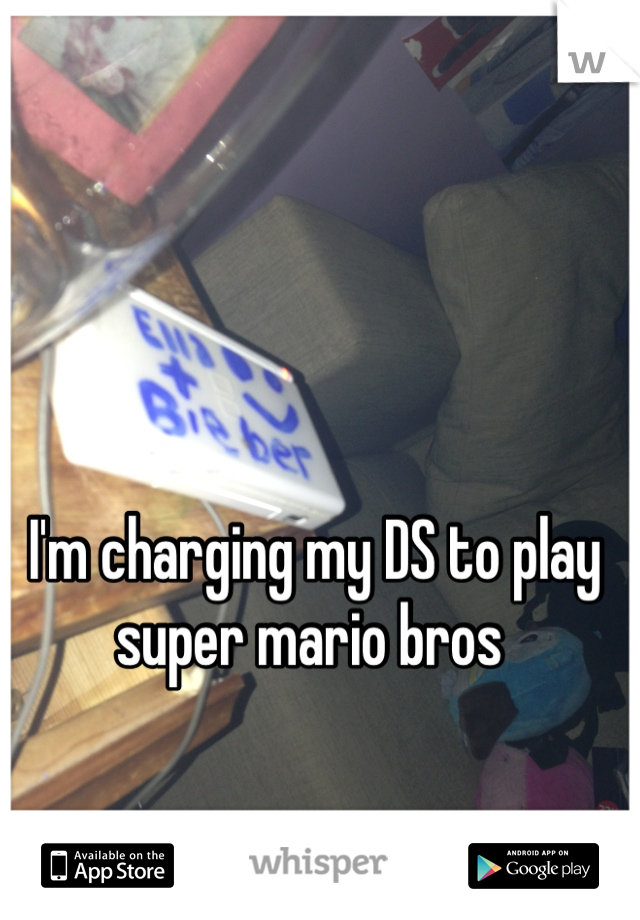 I'm charging my DS to play super mario bros 