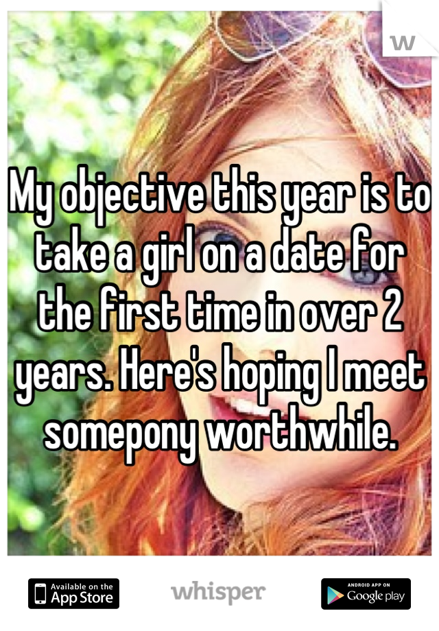 My objective this year is to take a girl on a date for the first time in over 2 years. Here's hoping I meet somepony worthwhile.