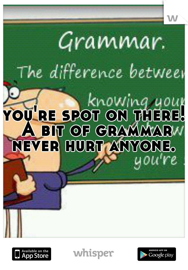 you're spot on there! A bit of grammar never hurt anyone. 