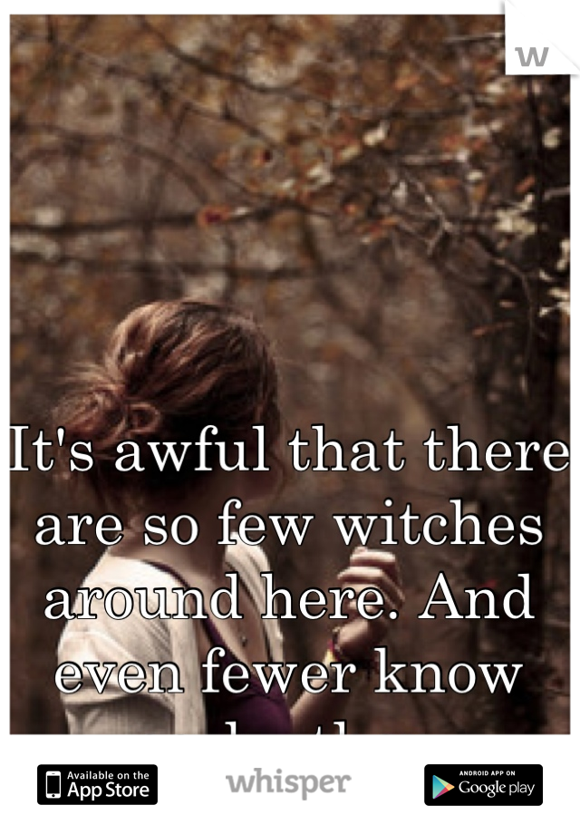 It's awful that there are so few witches around here. And even fewer know each other.