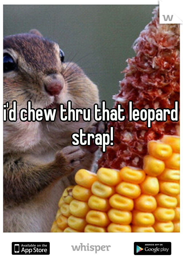 i'd chew thru that leopard strap!