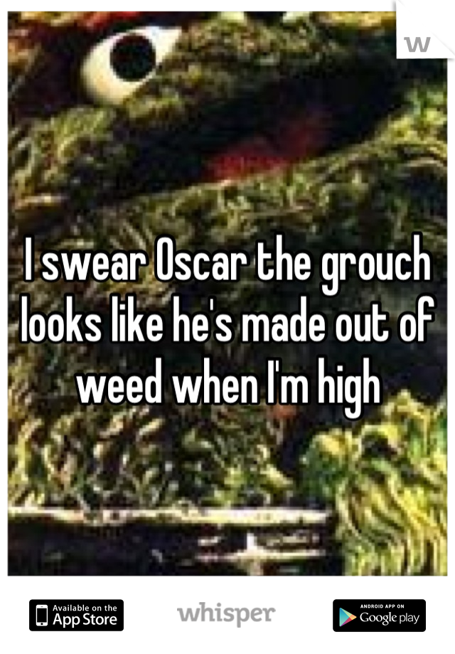 I swear Oscar the grouch looks like he's made out of weed when I'm high