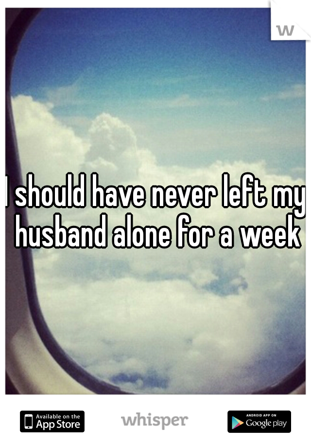 I should have never left my husband alone for a week