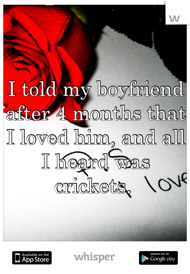I told my boyfriend after 4 months that I loved him, and all I heard was crickets. 